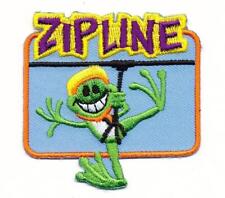 Girl Boy Cub ZIP LINE Fun Frog Patches Crests Badge SCOUTS GUIDE zipline zipping picture