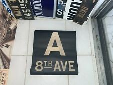 NY NYC SUBWAY ROLL SIGN IND A TRAIN 8th AVE. EXPRESS MANHATTAN BROOKLYN HEIGHTS picture