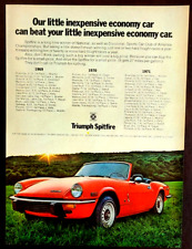 Triumph Spitfire Convertible Original 1972 Vintage Print Ad picture