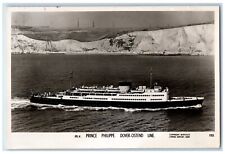 MV Prince Philippe Dover Ostend Line Steamer Ship Vintage RPPC Photo Postcard picture
