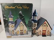 Heartland Valley Village Church Christmas Deluxe Porcelain Lighted House 1998 picture