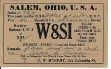 QSL  1932 Salem OH   radio card picture