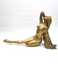 Vintage Nude Woman Brass Sculpture Female Form Art 1970s  picture