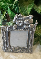 3D Pewter Photo frame I love my Dog The Best Friends 2.5 In Embossed square picture