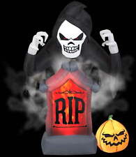 223242 Znone Halloween Inflatable RIP Reaper & Pumpkin Airblown picture