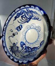 Vintage chinese blue and white porcelain Bowl Dragon Phoenix Bird  picture