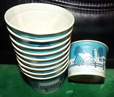 10 Vintage Dixie American Can 3.5 Oz Waxed Ice Cream Cups Homestead Farm NOS picture