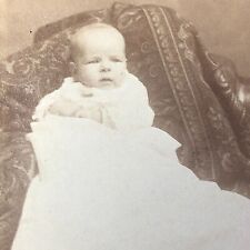 Gloversville,NY Antique Victorian CDV Photo 1880s Baby Lace Gown Mohawk Valley picture