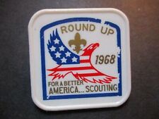 1968 Round Up Scouting BSA plastic boy scout neckerchief slide picture