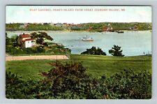 Great Diamond Island ME-Maine, Boat Landing, Peak's Island Vintage Postcard picture