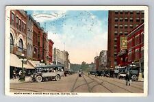 Canton OH-Ohio, North Market Avenue From Square, Vintage c1918 Postcard picture