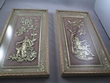 Four Seasons Wall Art  By MetalCraft Vintage Mid Century  2pc set 1950 picture