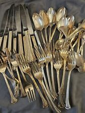Vintage 1990 Royal Gallery Golden Casino Gold Electroplate 42 PC Flatware Set picture
