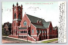 c1900s~Jamestown NY~St. Luke’s Church~Gothic Roman Revival~Antique Postcard picture