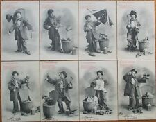Hobo, Boy Ragpicker/Chiffonnier 1903 SET EIGHT Bergeret French Fantasy Postcards picture
