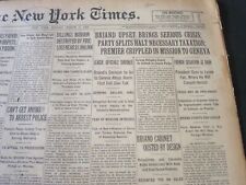 1926 MARCH 7 NEW YORK TIMES - BRIAND UPSET BRINGS SERIOUS CRISIS - NT 6544 picture
