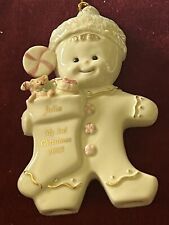 Lenox 2005 Annual Gingerbread Man Ornament Stocking Personalized “JULIA” picture