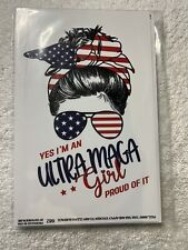 Ultra Maga girl decal bumper sticker 7” x 4 1/2” MAGA picture