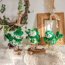St Patricks Day Decorations,Set of 3 Irish Handmade St.Patrick'S Day Birds with picture