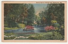 Beauty Spot in Vollrath Park Sheboygan Wisconsin Vintage 1953 WI Linen Postcard picture