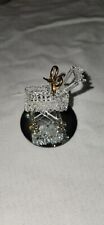 Spun Glass Ornament Figurine with 24 Karat Gold Plated Baby Stroller picture