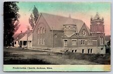 Jackson Minnesota~Presbyterian Church~House Next Door~1913 Postcard picture
