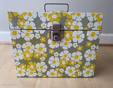 Vintage Ballonoff Metal Daisy Flower Power Portable File Box Includes Key picture