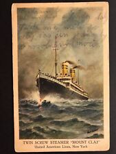 Postcard United American Lines - Twin Screw Steamer Mount Clay picture