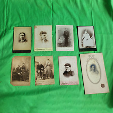 Lot of 8 Antique Cabinet Card Photos - 19th Century Portrait Collection picture