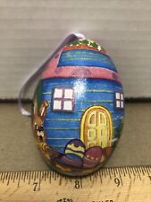 Vintage Easter Egg Ornament Candy Holder Opens Up Bright Easter Bunny Egg Design picture