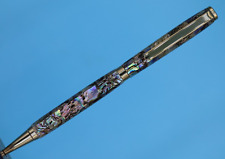 Fancy Slimline Ballpoint Pen in Ti Gold Finish with Paua Abalone Shell picture