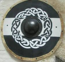 Medieval Authentic Viking Knights Celtic Knot Triquetra Circle Wooden Shield picture