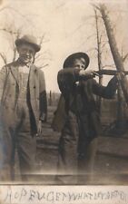 RPPC Two Young Boys Shoot Gun Edward Coe Kelly Kansas Real Photo Postcard picture