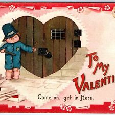 c1910s To My Valentine Love Jail Police 