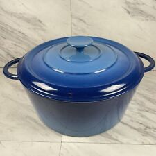 Basix Staub #26 Cast Iron Blue Round French Dutch Oven France Enameled Pot picture