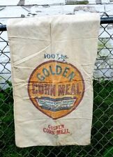 Rare Antique Cloth Advertising Sack Golden Corn Meal Quaker Oats Americana picture
