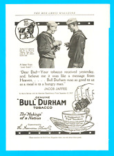 1918 BULL DURHAM TOBACCO cigarettes Sailors WWI The Great War PRINT AD smoking picture