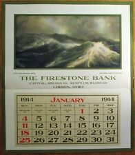 Lisbon, OH 1914 Advertising Calendar / 20x24 Poster: 'Firestone Bank' - Ohio picture