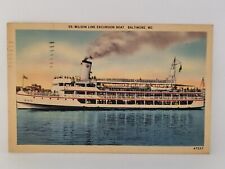 Postcard Wilson Line Excursion Boat Dixie Baltimore Maryland c1945 picture
