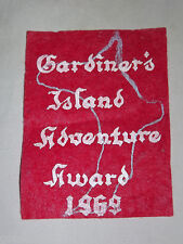 VINTAGE BSA BOY SCOUT 1969 GARDINER'S ISLAND ADVENTURE AWARD RED FELT picture