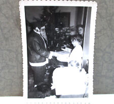 Vintage 1949 Photo Christmas Morning Santa Claus Children Mom Tree Presents B&W picture