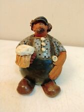 1981 Signed by Artist Sarah Meadows Balloon People Clay Art Man with Beer picture