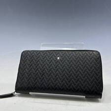 Montblanc Bmw Genuine Round Zipper Long Wallet/Pvc Leather/Black V263M picture