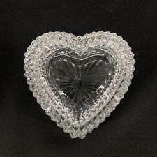 Vintage Heart Shaped Crystal Jewelry/Trinket Dish picture