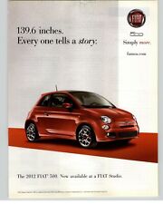 2012 Red Fiat 500 2 Door Tiny Car On Red Carpet Photo Vintage Car Art Print Ad picture