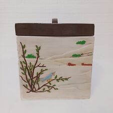 Vintage Holland Mold 5.5-in Landscape Scene Canister Ceramic With Lid picture