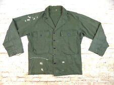 VTG WW2 US Army HBT Herringbone Twill Fatigue Jacket Shirt 38R Military 13 Stars picture