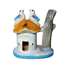 Ceramic Pair Of Bird On House With Tree Figurine For Home & Office Decor 12 cm picture