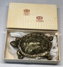 Vintage Brass Turtle with Hinged Lid Trinket Box New Old Stock Made In Japan 4” picture