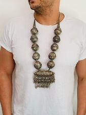 Massive Antique Yemenite Silver Hand Made Women's Jewelry Necklace Judaica 300gr picture
